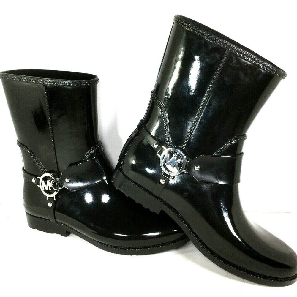 Michael Kors Womens Black Rain Ankle Boots US 10 M - Picture 4 of 12